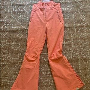 Peach Flared snow pants